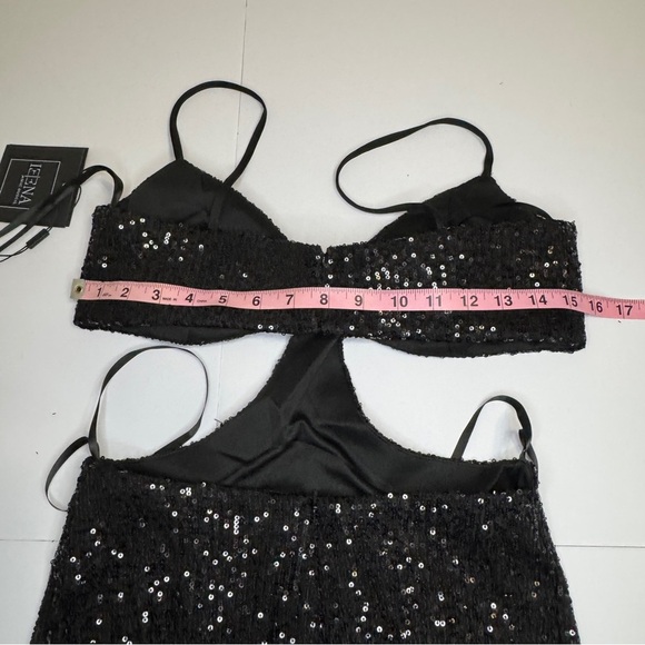 IEENA for Mac Duggal Black Sequin Cutout Gown Size 2 NWT - Picture 9 of 16